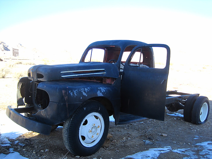 Truck, nákladného automobilu, Vintage, staré, Oldtimer, wrack, Nevada