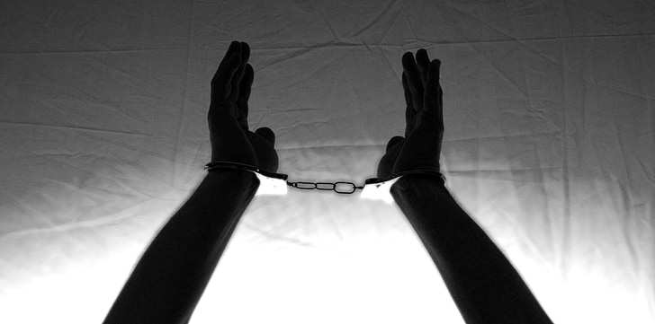 hands, handcuffs, tied up, bondage, hands up, crime, arrest
