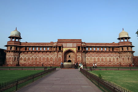 forte di Agra, patrimonio dell'UNESCO, Jahangir mahal, architettura, Moghul, arenaria rosa, Palazzo