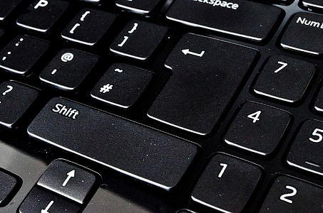 teclado, close-up, moderna, computador portátil, chave, alfabeto, linha