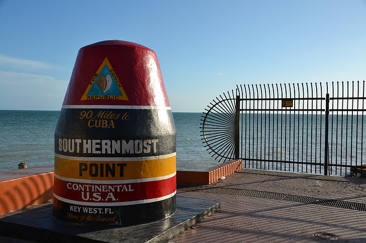 sydligste punkt, Key west, Cuba, nøgler, Florida, USA, ferie
