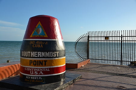southermost punktas, Ki Vestas, Kuba, raktai, Florida, Jungtinės Amerikos Valstijos, atostogų