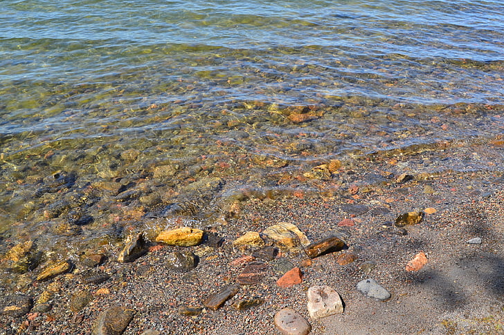 sea, summer, water, stone, beach, sweden