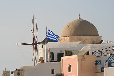 Görögország, Santorini, Kükládok, építészet, iszlám, kupola, híres hely