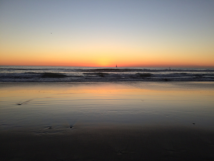 пляж, Каліфорнія, США, Захід сонця