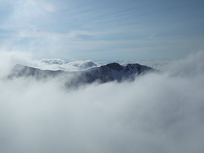 Bergen, Bulgarije, winter, mist, berg, natuur, bergtop