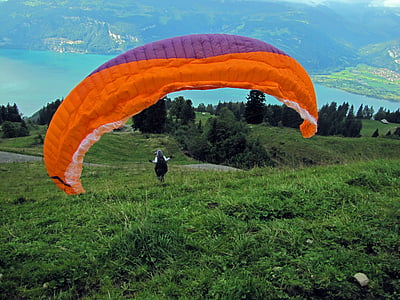 parachute, running, start, kicks off, paragliding, extreme Sports, sport