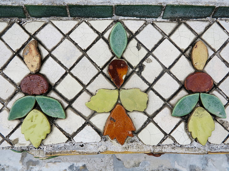 mosaico, telhas, colorido, padrão, cerâmica, telha, parede