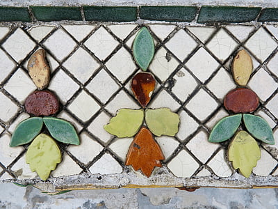 mozaika, dlaždice, barevné, vzor, keramika, vedle sebe, zeď