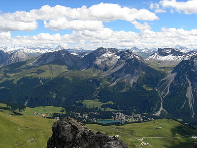Arosa, Schweiz, Mountain, Sky, bergen, moln, naturen