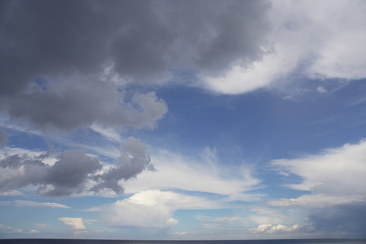 bờ biển Baltic, đám mây, bầu trời, màu xanh