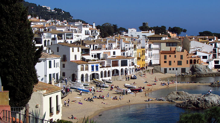 Calella, Calella de palafrugell, Catalogne, Costa brava, Costa, plage, gens