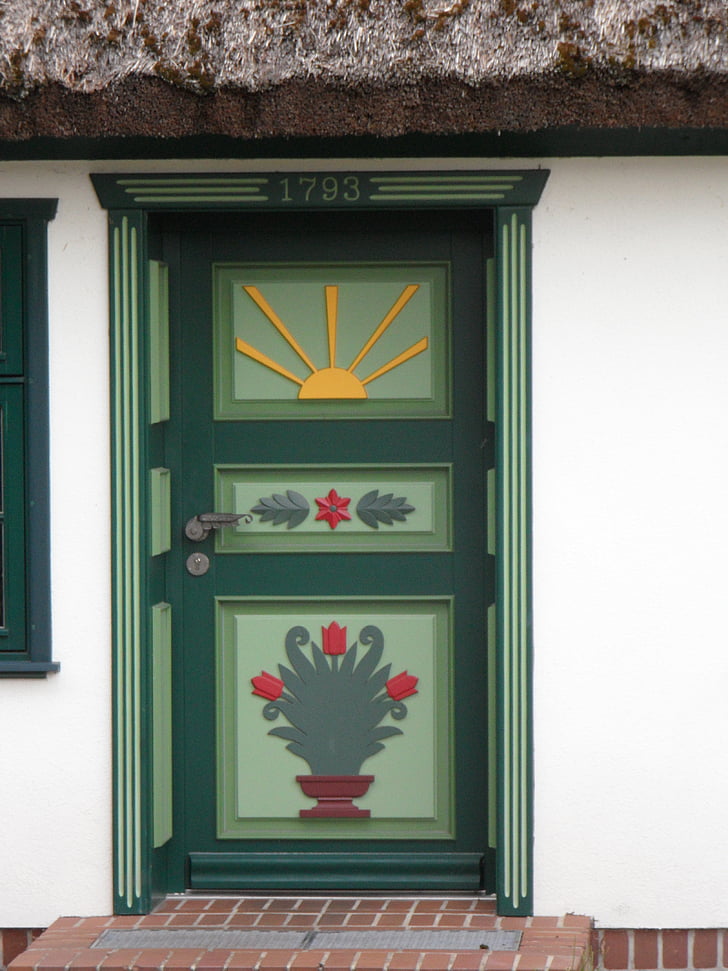 durvis, krāsotas, Baltijas jūrā, Darß, kultūra, tradīcija, tradicionāli