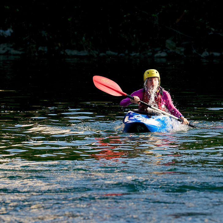 kayak, eau blanche, sports nautiques, Paddle, barre, l’eau dans le visage, Wet