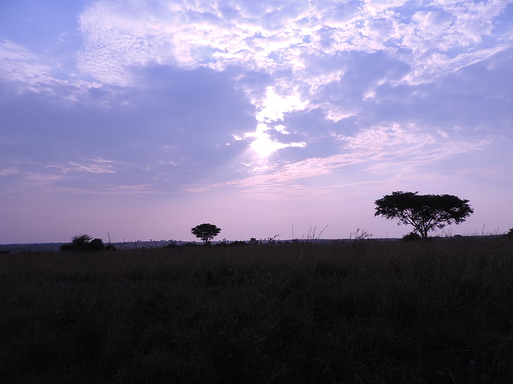 Uganda, amurg, peisaj