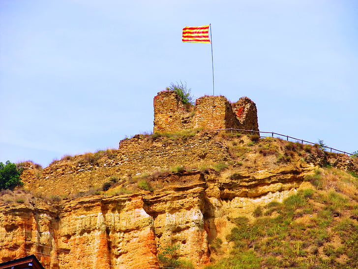 Catalunya, torresolsona, senyera, mägi, lipp, flagsummer, pühad