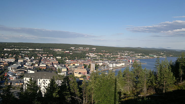 staden, Umeå, urbana landskap, Sverige