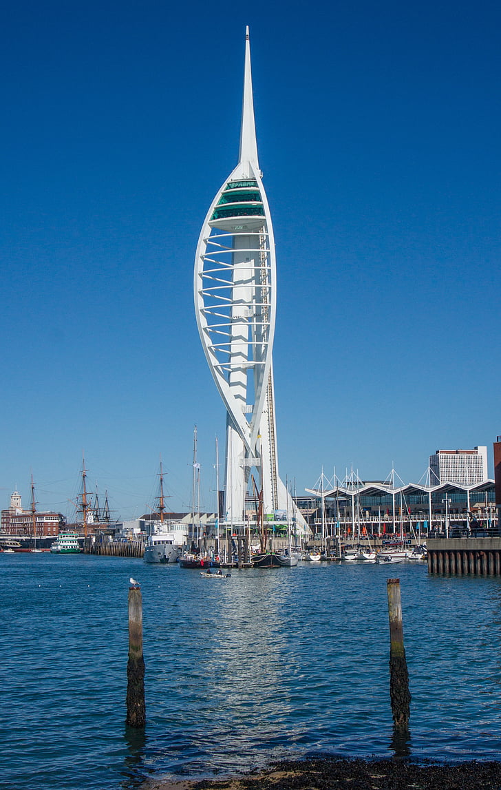 tour, Portsmouth, Harbor, point de repère, architecture, Spinnaker, Hampshire