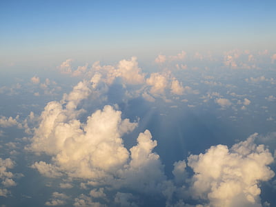 clouds, sky, heaven, weather, day, environment, fluffy