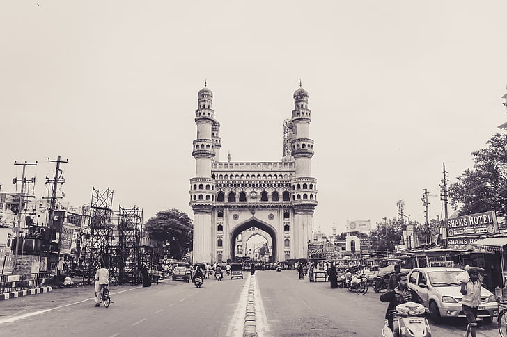 Charminar, Monumento, Índia, viagens, Hyderabad, Andhra, Marco