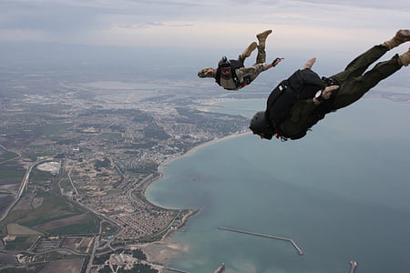 skydiving, jump, high altitude, falling, parachuting, military, training