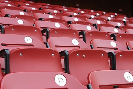 Stadion tempat duduk, tempat duduk, kursi, Stadion, Arena, olahraga, merah