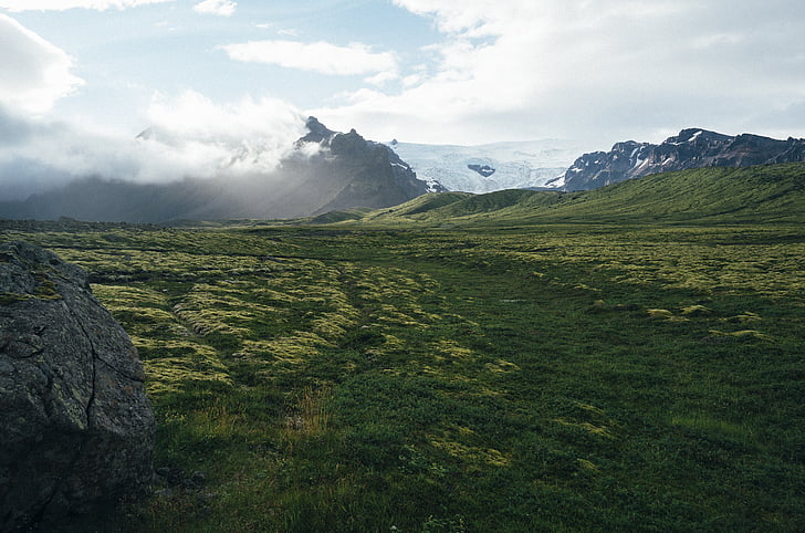 landscape, meadow, mountains, nature, mountain, grass, mountain Peak