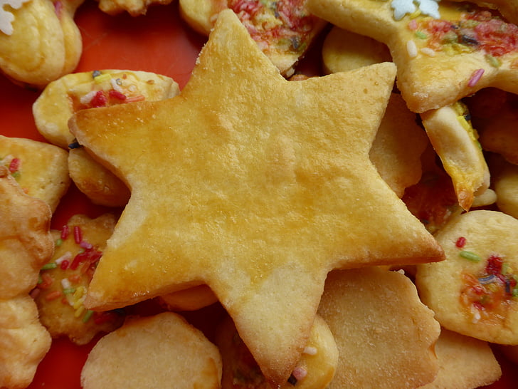 Star, cookie, bagværk, ausstecherle, bage, jul, cookies