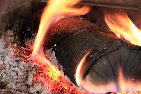 flacără, foc, lemn, semineu, arde, heiss, lemn foc