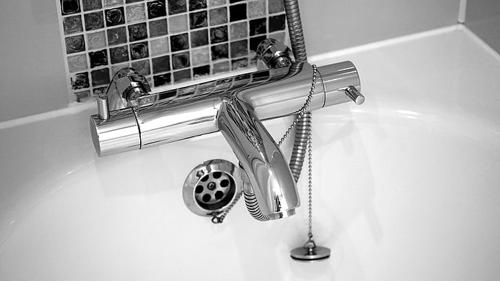 tap, faucet, plumbing, bathroom, metal, shiny, bath