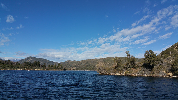 jezero, scenérie, hory, voda, krajina, Příroda, obloha