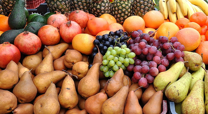 augļi, jaukts, krāsa, pārtika