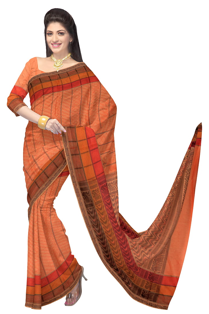 Сари, индийски облекло, мода, коприна, рокля, жена, модел