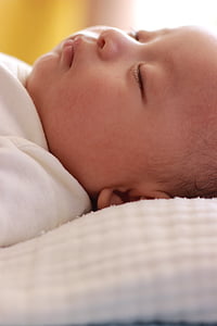 recém-nascido, a dormir, criança, criança, bebê, bonito, olhos fechados