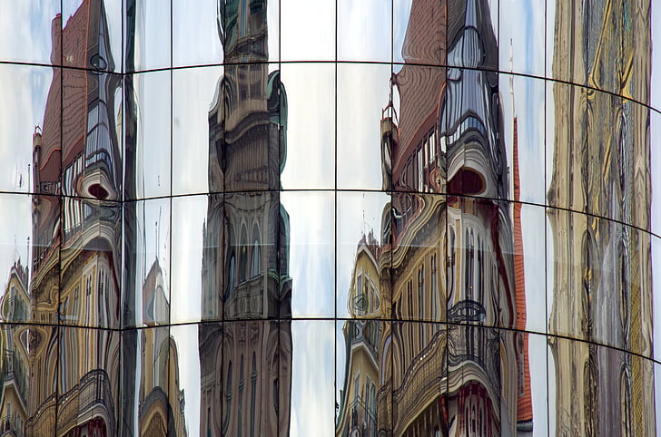 Haas-haus, casa, façana de vidre, façana, reflectint, vidre, Viena