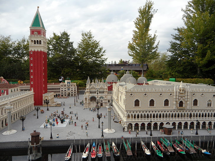 Legoland, réplica, mini mundo, Lego, de lego, blocos de construção, Veneza