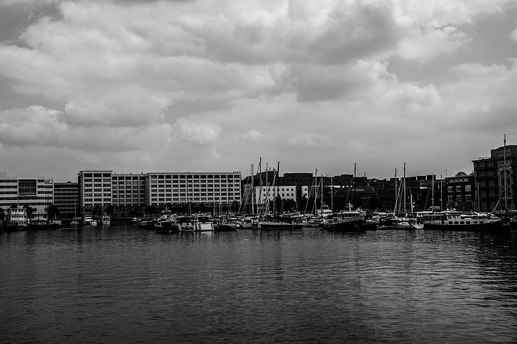Lago, Porto, bota, barco à vela, vela, água, nave