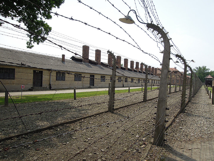 auschwitch, Birkenau, fängelse, koncentrationsläger, Krakow Krakow, Polska, taggtråd