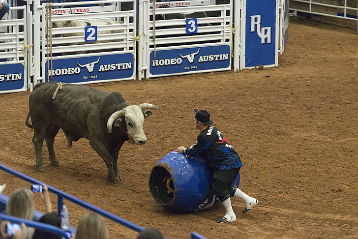Rodeo, klovn, tønde, Cowboys, Bull, farlige, handling