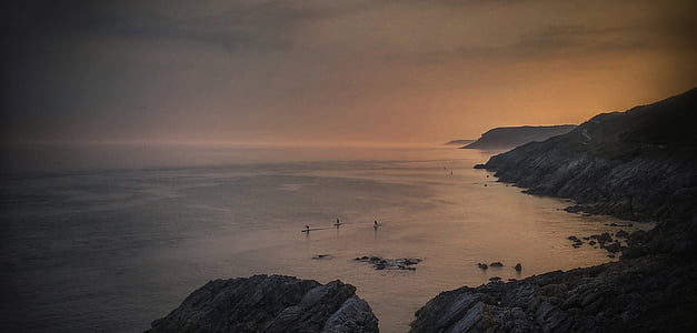 paddleboarding, paddle, paddleboard, paddleboarders, boarders, gower, sunset