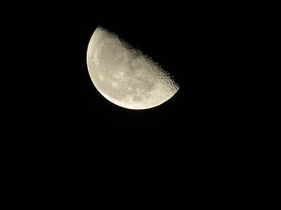 nočnega neba, luna, naraščajoči krajec, Astronomija, noč, prostor