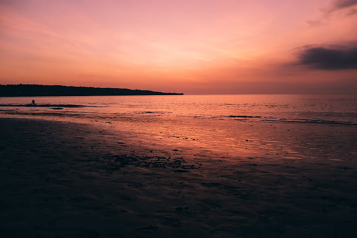posta de sol, horitzó, núvol, núvols, Mar, l'aigua, aigües