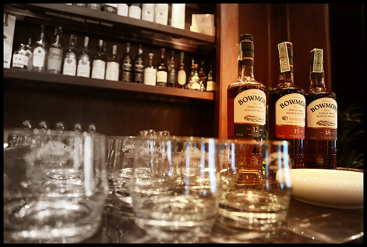 Bowmore, whisky, single malt, alkohol, drikke, ånd, Bar