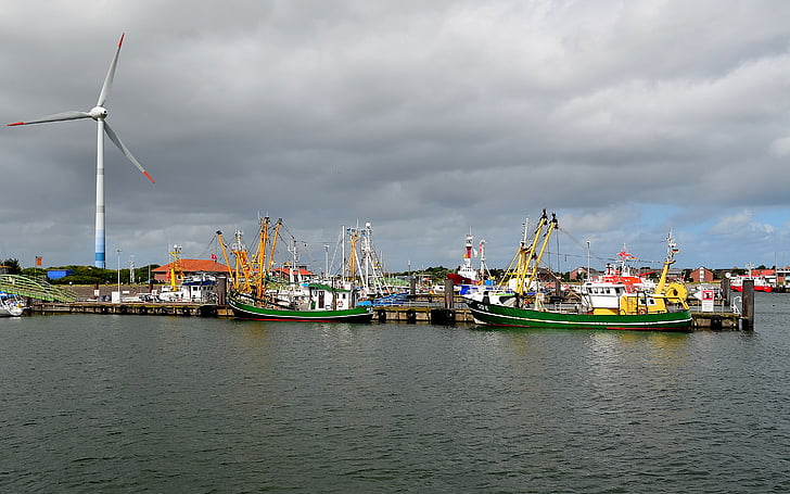 port, industriehafen, fishing port, borkum
