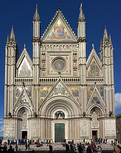 dóm, Orvieto, templom, gótikus, Olaszország, Umbria régió, turizmus