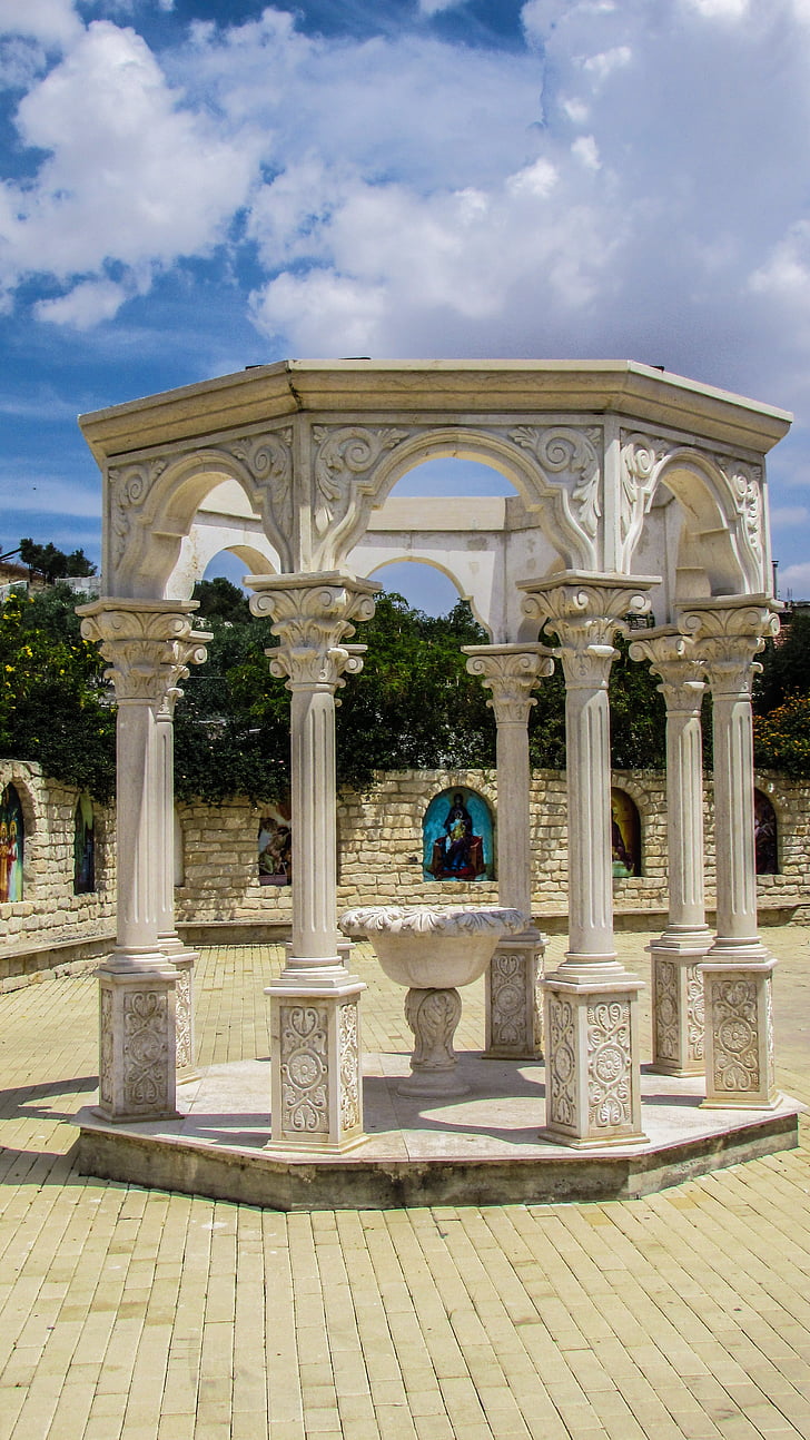 peristilo, columnata, Monasterio de, columna, Chipre, arquitectura
