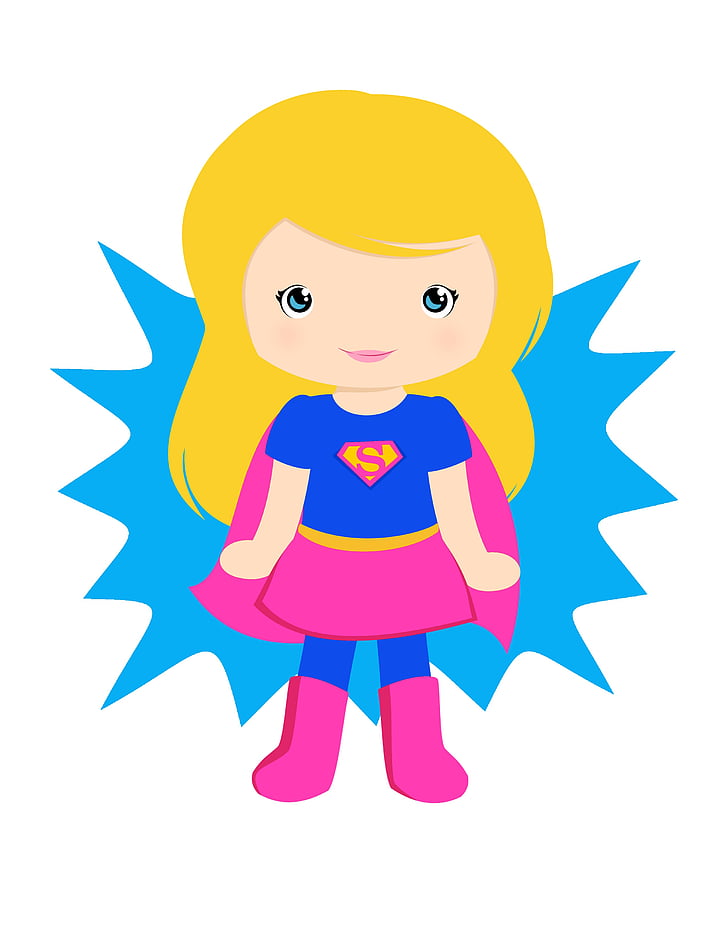 Supergirl, Super flicka, Rosa super flicka, Flicka, Super, superhjälte, hjälte
