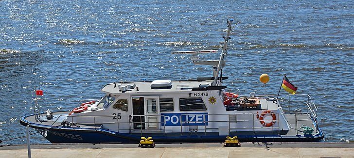 boot, police, water police, police boat, ship, nautical Vessel, sea