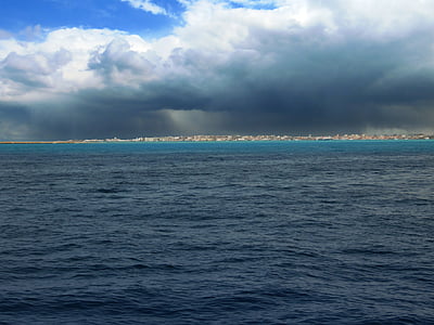 tengeri tájkép, kontraszt, Vörös-tenger, kiszámíthatatlan Időjárás, tengerpart, tengerparti, óceán