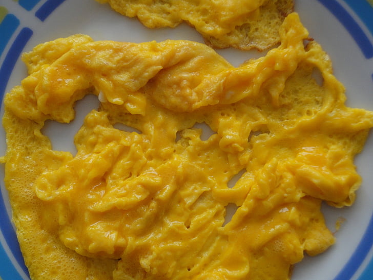 scrambled eggs, eggs, duck, food